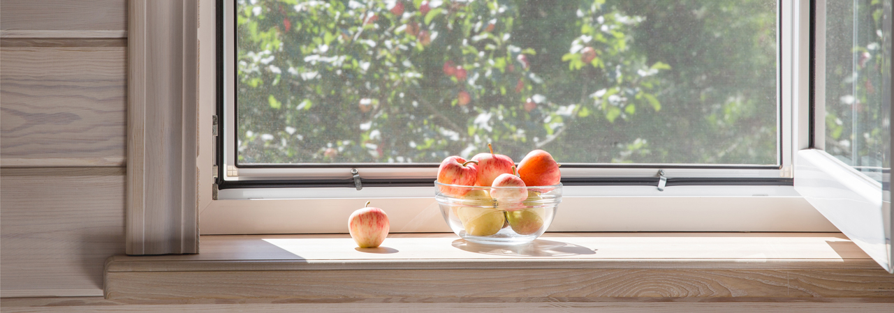 Moskitonetze für vertikale Fenster