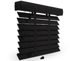Schwarze Holzjalousien mit Twist-Montagehaltern