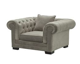Sessel Chesterfield Classic Velvet hell grau 118x96x77cm