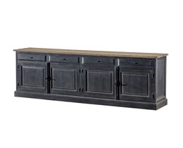 Kommode 240x48x94 old schwarz & natural