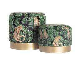 Set Poufs Wild Cat gold-2Stk