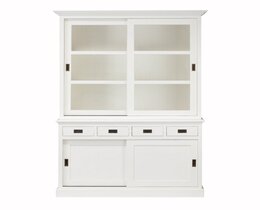 Vitrine Milton mit 4 Schubladen 144x53x226cm