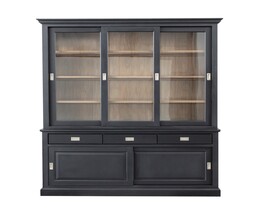 Vitrine Milton 190x47x226cm schwarz