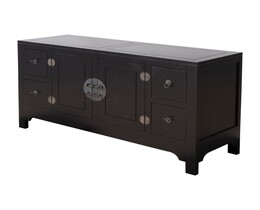 Kommode Modern 137x45x76cm schwarz