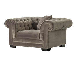 Sessel Chesterfield Classic Velvet grau 118x96x77cm