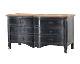 Kommode Tulon 130x55x90 old schwarz & natural