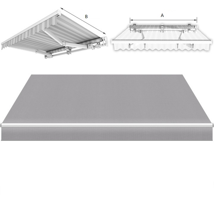Markise elektrisch mit Volant - AWN 2929 Natural