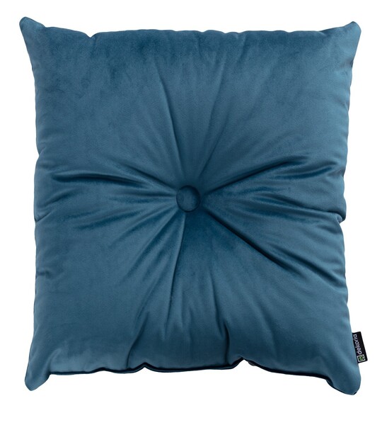 Quadratisches Velvet-Kissen mit Knopf