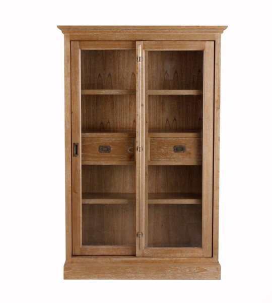Vitrine Chantal 115x40x158cm mit 2 Schubladen