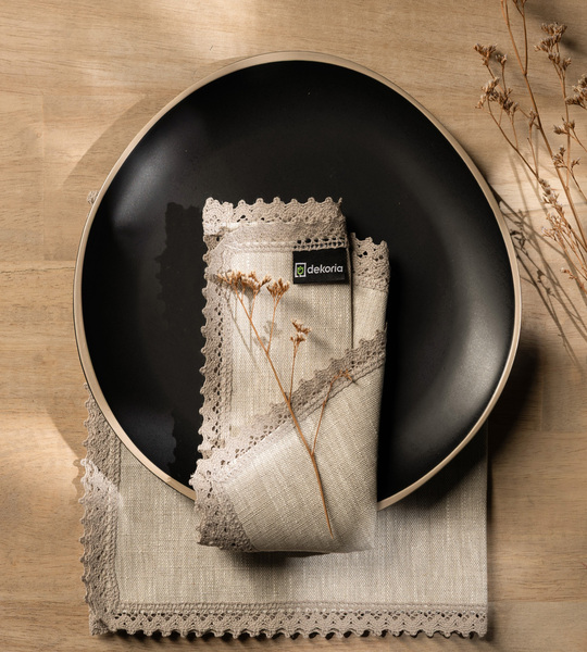 Napkin mit Lace, 1 Piece, 48x48 cm