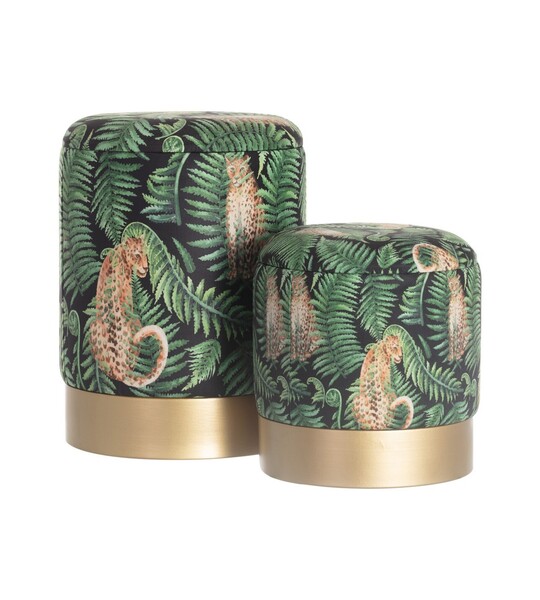 Set Poufs Wild Cat gold-2Stk