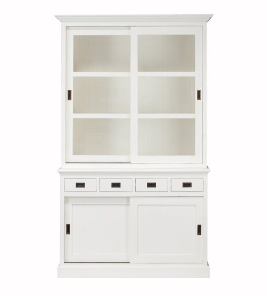Vitrine Milton mit 4 Schubladen 144x53x226cm