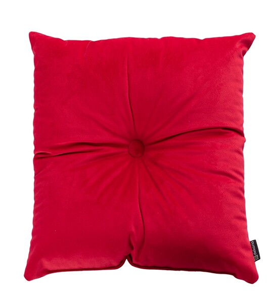 Quadratisches Velvet-Kissen mit Knopf
