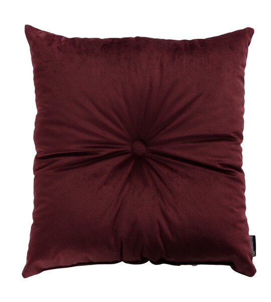 Quadratisches Velvet-Kissen mit Knopf