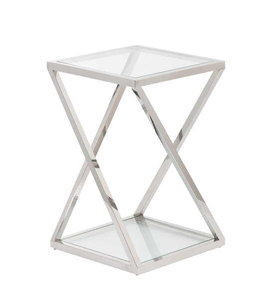 Beistelltisch Shiraz silber 40x40x56cm