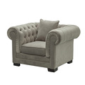 Sessel Chesterfield Classic Velvet hell grau 118x96x77cm