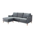 Ecksofa Venuste denim blau/braun